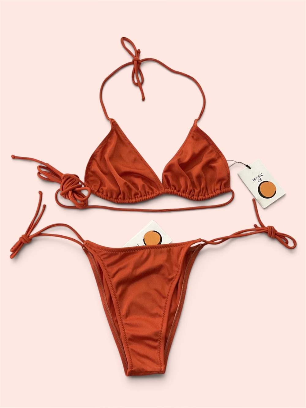 New with Tags Tropic of C Praia Triangle String Bikini Set